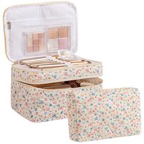 Bolsa de maquiagem HBSelect Travel de algodão acolchoada para mulheres e meninas