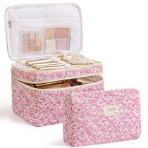 Bolsa de maquiagem HBSelect Travel de algodão acolchoada para mulheres e meninas