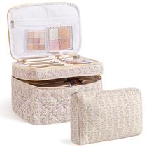 Bolsa de maquiagem HBSelect Travel de algodão acolchoada para mulheres e meninas