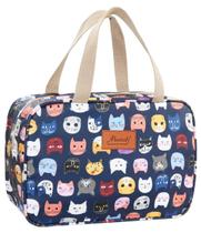 Bolsa de maquiagem Hjkiopc Bolsa de higiene grande para mulheres, gato fofo Bolsa de maquiagem Hjkiopc Bolsa de higiene grande para mulheres, gato fofo