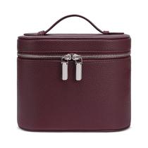 Bolsa de maquiagem Honitty Travel com compartimentos e alça de couro PU