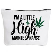 Bolsa de maquiagem iHopes+ Funny Leaf para mulheres e meninas 23 x 18 cm
