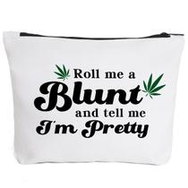 Bolsa de maquiagem iHopes+ Funny Leaf para mulheres, melhores amigas e adolescentes