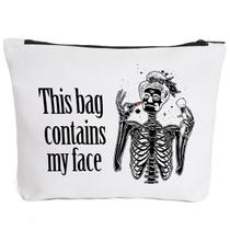 Bolsa de maquiagem iHopes+ Funny Skeleton for Women, presente de Halloween