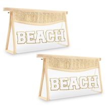 Bolsa de maquiagem Iqimott 2 Clear Patch impermeável para mulheres e meninas