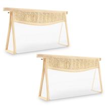 Bolsa de maquiagem Iqimott Boho Patch Clear à prova d'água para mulheres