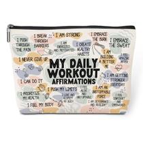 Bolsa de maquiagem jeilink Daily Affirmations para mulheres de algodão