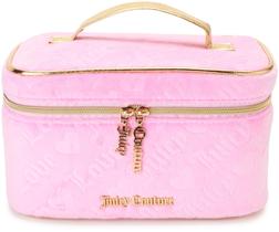 Bolsa de maquiagem Juicy Couture Pink Velour Heart Logo Travel Size