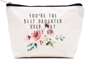 Bolsa de maquiagem LIBIHUA Você é a melhor filha 25x18x7cm