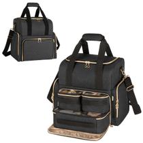 Bolsa de Maquiagem LUXJA Grande para Viagem - com 3 Estojos Removíveis de Nylon