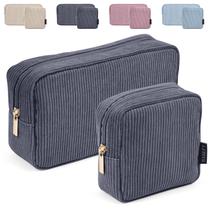 Bolsa de maquiagem MAGEFY, conjunto de bolsas de cosméticos de veludo cotelê para mulheres, 2 peças