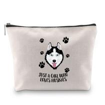 Bolsa de maquiagem MBMSO Husky Lover Presentes para mulheres Husky Mom Bolsa de maquiagem MBMSO Husky Lover Presentes para mulheres Husky Mom