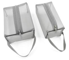Bolsa de maquiagem Mesh YunZh Set 2 para mulheres e meninas (cinza) Bolsa de maquiagem Mesh YunZh Set 2 para mulheres e meninas (cinza)