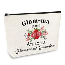 Bolsa de maquiagem Mikela Glam-ma Best Grandma Gift 25x17cm de algodão