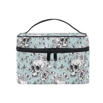 Bolsa de maquiagem MNSRUU Skull Vintage Goth Butterfly Oxford Fabric