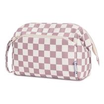 Bolsa de maquiagem Narwey Checkered Dusty Rose para mulheres