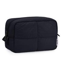Bolsa de maquiagem Narwey Puffy acolchoada para mulheres que viajam, preta