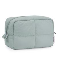 Bolsa de maquiagem Narwey Puffy acolchoada para viagens, mulheres e meninas, verde