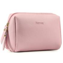 Bolsa de maquiagem Narwey Small Vegan Leather Rosa para Mulheres Bolsa de maquiagem Narwey Small Vegan Leather Rosa para Mulheres