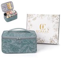 Bolsa de maquiagem OCHEAL de grande capacidade à prova d'água com ranhura para pincel