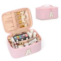 Bolsa de maquiagem OCHEAL Monogram com porta-pincel de nylon rosa Bolsa de maquiagem OCHEAL Monogram com porta-pincel de nylon rosa