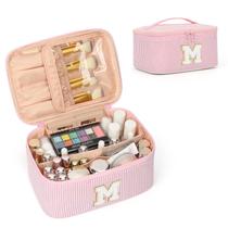 Bolsa de maquiagem OCHEAL Monogram com porta-pincel de nylon rosa Bolsa de maquiagem OCHEAL Monogram com porta-pincel de nylon rosa