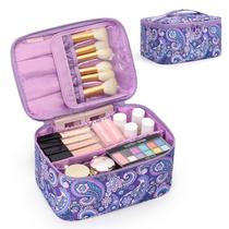 Bolsa de maquiagem OCHEAL portátil de grande capacidade roxa impermeável Bolsa de maquiagem OCHEAL portátil de grande capacidade roxa impermeável