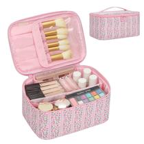 Bolsa de maquiagem OCHEAL Travel Cosmetic Organizer rosa floral Bolsa de maquiagem OCHEAL Travel Cosmetic Organizer rosa floral