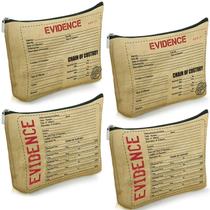Bolsa de maquiagem Oudain Evidence, linho impermeável, 25x18cm, 4 unidades Bolsa de maquiagem Oudain Evidence, linho impermeável, 25x18cm, 4 unidades