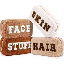 Bolsa de maquiagem Paterr Chenille Letter Preppy Patches Plush