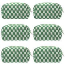 Bolsa de maquiagem PAZIMIIK Checkered Portable Green (6 unidades)