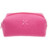 Bolsa de maquiagem PAZIMIIK Cozy Waffle Hotpink para mulheres e viagens