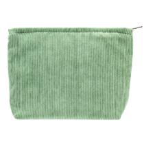 Bolsa de maquiagem PAZIMIIK grande de veludo cotelê verde para mulheres