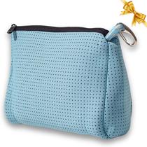 Bolsa de maquiagem POPUPS grande impermeável de neoprene azul celeste