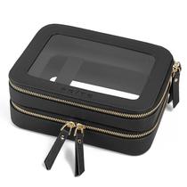 Bolsa de maquiagem Prite Clear Double Layer Cosmetic Bag Black
