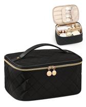 Bolsa de maquiagem Prite Portable Cosmetic Organizer impermeável preta