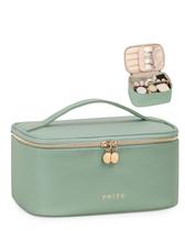 Bolsa de maquiagem Prite Portable Cosmetic Organizer impermeável verde