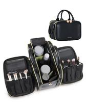 Bolsa de maquiagem Prite Waterproof Travel Cosmetic Organizer preta