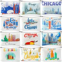Bolsa de maquiagem Reginary Chicago Souvenirs, 12 peças de presente de viagem