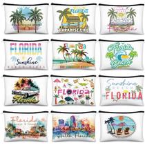 Bolsa de maquiagem Reginary Florida Souvenir, 12 unidades para viagens femininas