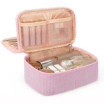 Bolsa de maquiagem Relavel Cute Portable Pink com porta-pincel Bolsa de maquiagem Relavel Cute Portable Pink com porta-pincel