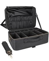 Bolsa de maquiagem Relavel de couro impermeável extra grande com alça Bolsa de maquiagem Relavel de couro impermeável extra grande com alça