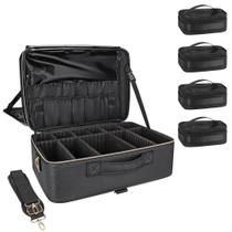 Bolsa de maquiagem Relavel XL 42x19x32cm 4 bolsas transparentes ajustáveis Bolsa de maquiagem Relavel XL 42x19x32cm 4 bolsas transparentes ajustáveis