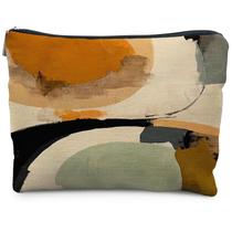 Bolsa de maquiagem RYYCDOI Abstract Japandi Art Linen Waterproof