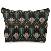 Bolsa de maquiagem RYYCDOI Witchy Vintage 1920s Bats Flowers PU