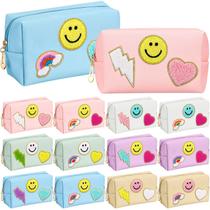 Bolsa de maquiagem Sanwuta Preppy Patch Chenille Letters 12 unidades Bolsa de maquiagem Sanwuta Preppy Patch Chenille Letters 12 unidades