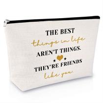 Bolsa de maquiagem Sfodiary Friendship Gifts para mulheres de algodão 25x17cm Bolsa de maquiagem Sfodiary Friendship Gifts para mulheres de algodão 25x17cm