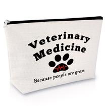 Bolsa de maquiagem Sfodiary Veterinary Gift para mulheres: algodão e linho Bolsa de maquiagem Sfodiary Veterinary Gift para mulheres: algodão e linho