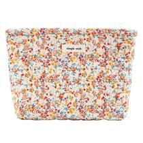 Bolsa de maquiagem Sminra Floral Algodão Acolchoada Grande Vermelha para Mulheres Bolsa de maquiagem Sminra Floral Algodão Acolchoada Grande Vermelha para Mulheres