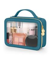 Bolsa de maquiagem Soimeat Clear Portable Travel Waterproof Blue Bolsa de maquiagem Soimeat Clear Portable Travel Waterproof Blue